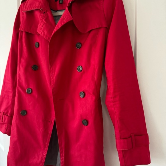 Banana Republic Pop Color Trench Coat Red size XS - Picture 5 of 13